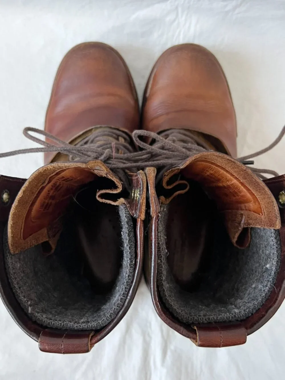 Timberland Boot Company Tackhead leather brown lace up mens 8 combat lug soles